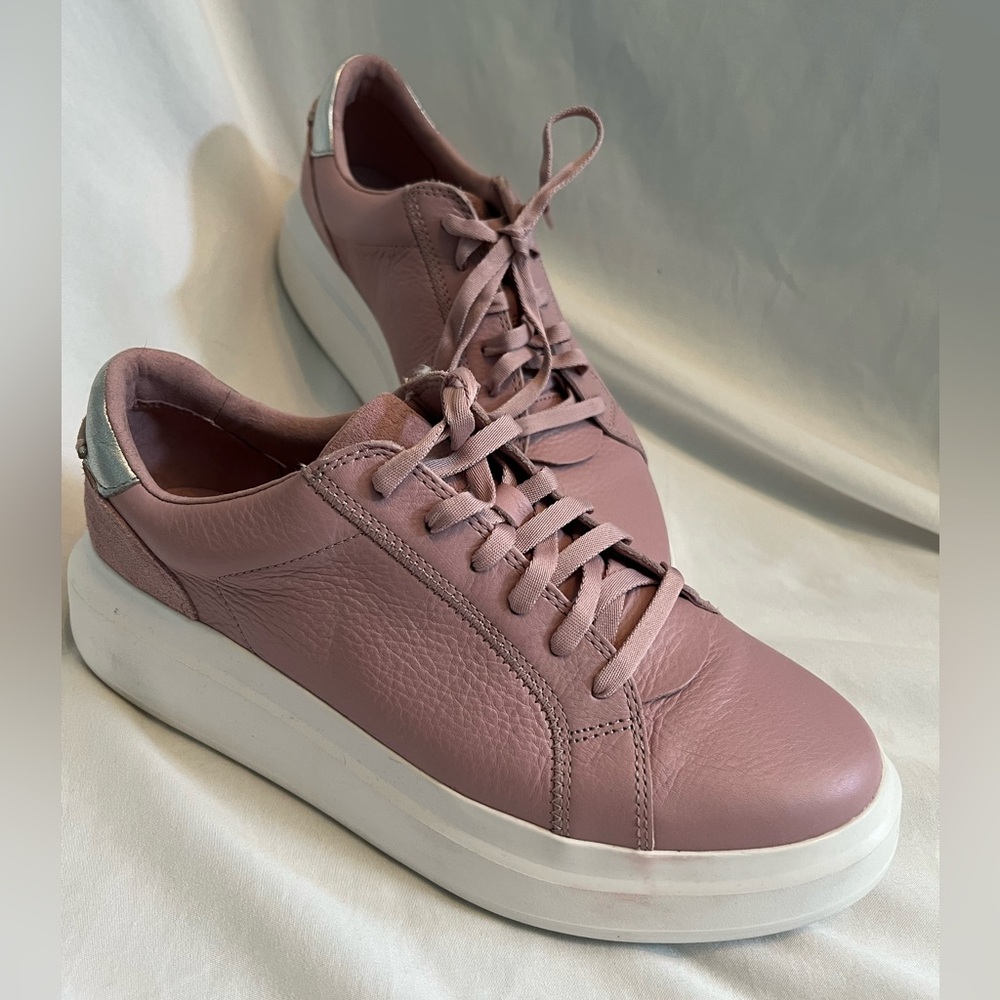 UGG Scape Platform Rose Pink Leather Suede Sneaker Womens 10